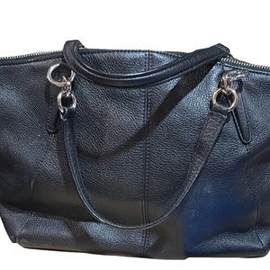 Coach Small Black Kelsey F36675 Pebble Leather Excellent Condition